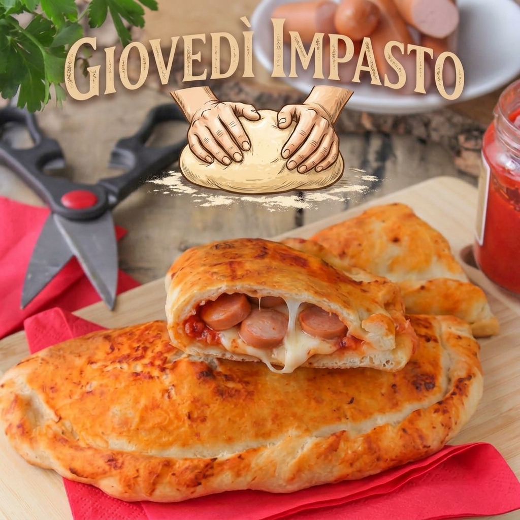 👐🏻 GIOVEDÌ IMPASTO #01 👐🏻Si parte! 🎉 Da oggi, ogni giovedì, una nuova ricetta lievitata! 🌾✨Inauguriamo con un classico intramontabile:🍕 CALZONI AL FORNO FATTI IN CASA 🍕Croccanti fuori, filanti dentro!📌 SALVA LA RICETTA🛒 DOSI PER 4 CALZONI • 350 g Farina 0 • 235 ml Acqua tiepida • 8 g Lievito di birra fresco • 1 cucchiaio Olio EVO (+ per la teglia) • 6 g Sale • Ripieno: Passata di pomodoro, 2 mozzarelle, 2 wurstel grandi, origano e sale.👩🏻‍🍳 PASSAGGI FLASH 1️⃣ Impasta tutti gli ingredienti in ciotola e lascia lievitare 2 ore. 2️⃣ Stendi 4 dischi, farcisci metà cerchio e sigilla bene i bordi. 3️⃣ Spennella con pomodoro e cuoci a 250°C per 20 min.🔗 Ricetta completa e trucchi di lievitazione sul blog (link in BIO!).💬 Tu come li farcisci? Dimmelo nei commenti! 👇🏻❤️#GetBready #GiovedìImpasto #CalzoniFattiInCasa #ManiInPasta #RicetteFacili #FoodPornItaly